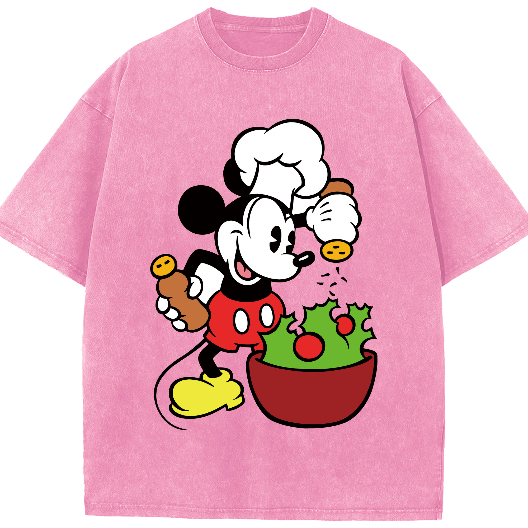 （画像用） ミッキーマウス Mickey Mouse 綿100% ヴィンテージ風 半袖Tシャツ（フロントプリント）